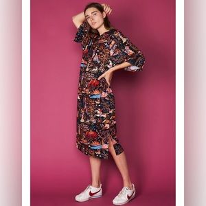 Rhode Resort “teddy dress” in midnight garden, size XS/S